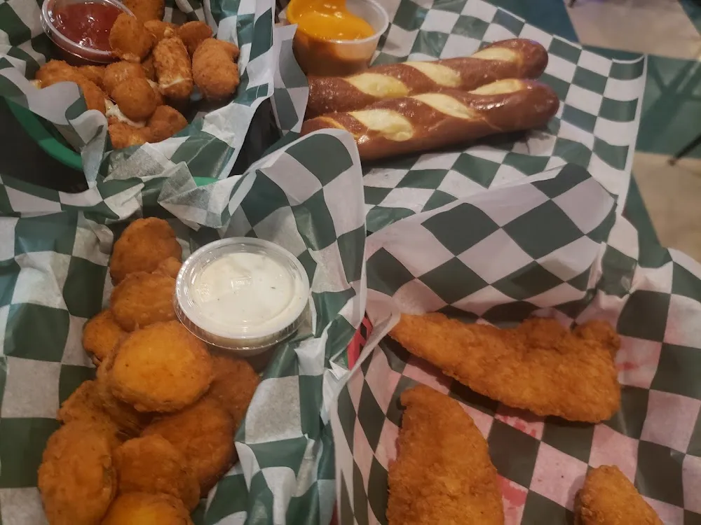 Pretzels Chicken Tenders Cheese Curds Fried Pickles